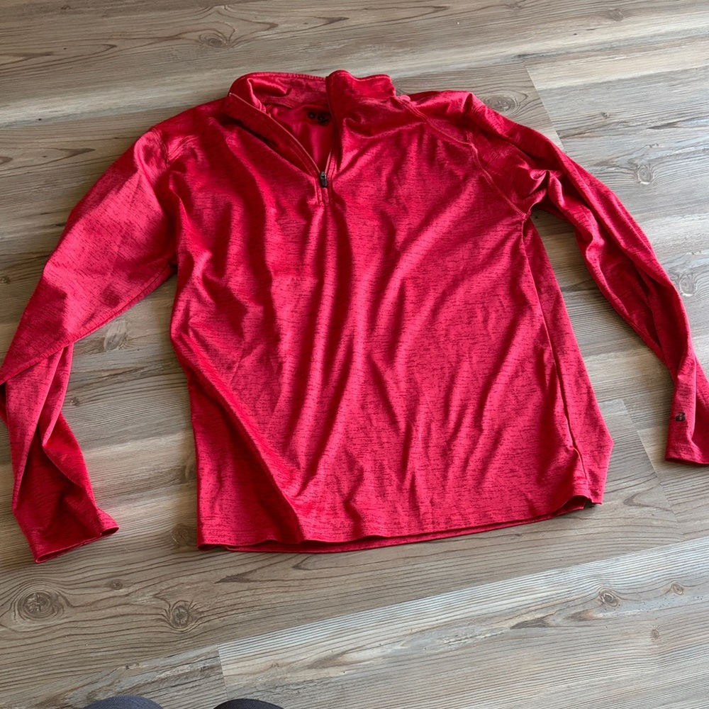 Men's Red Quarter-Zip Shirt